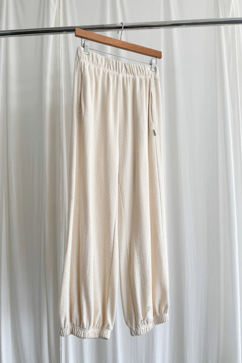 Pointelle Balloon Pant - Natural