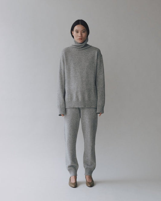 Cashmere blend High Neck Knit - Grey