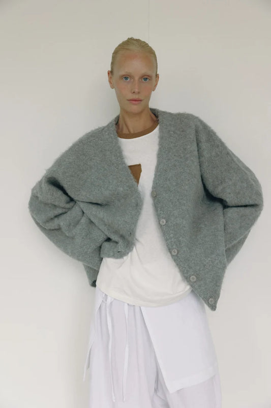 The V-Neck Cardi — Grey