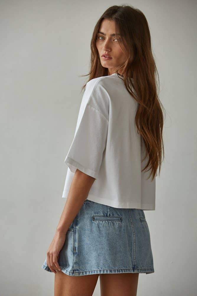 By Together Knit Oversized Drop Shoulder Tee