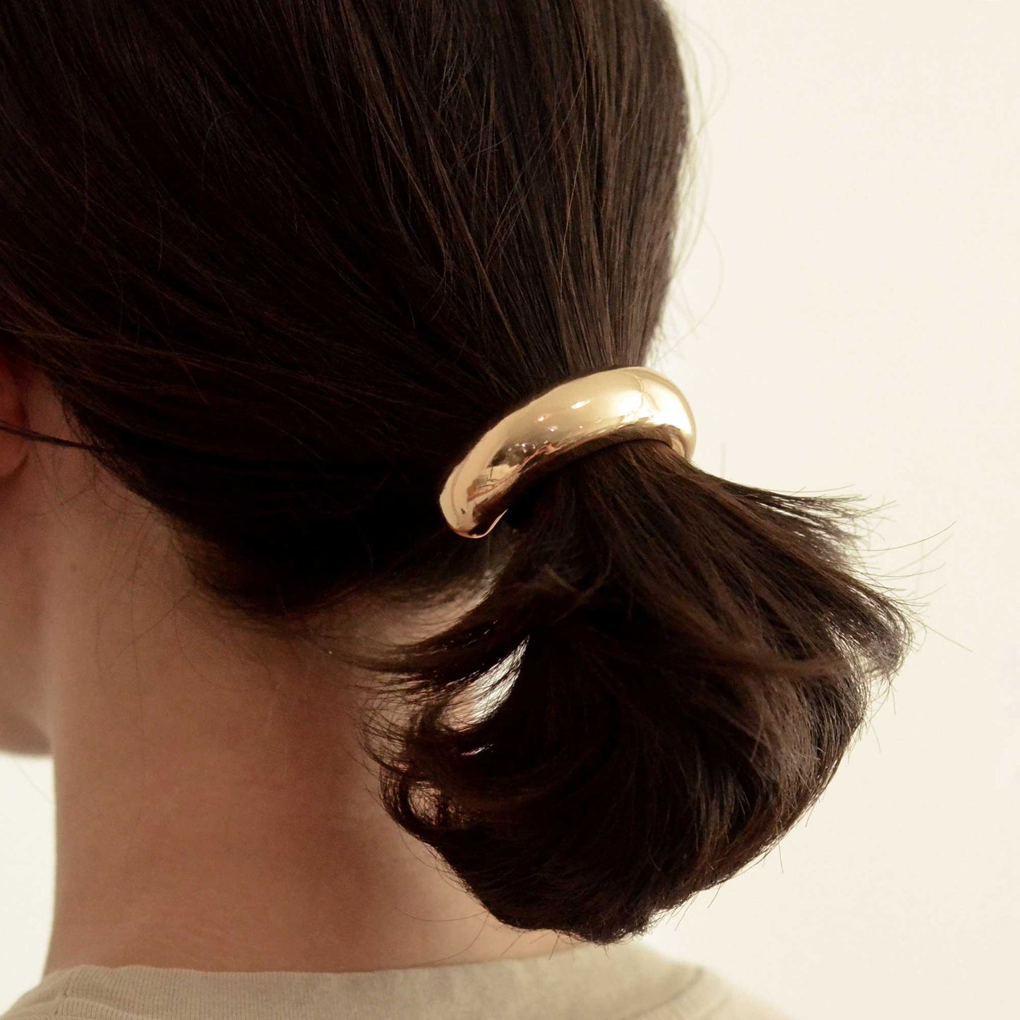 Wide Metal Cuff Hair Tie — Gold