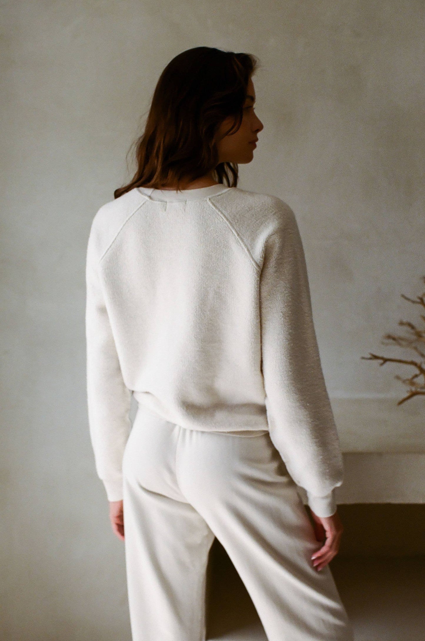 Inside Out Garment Washed Pullover - Off White