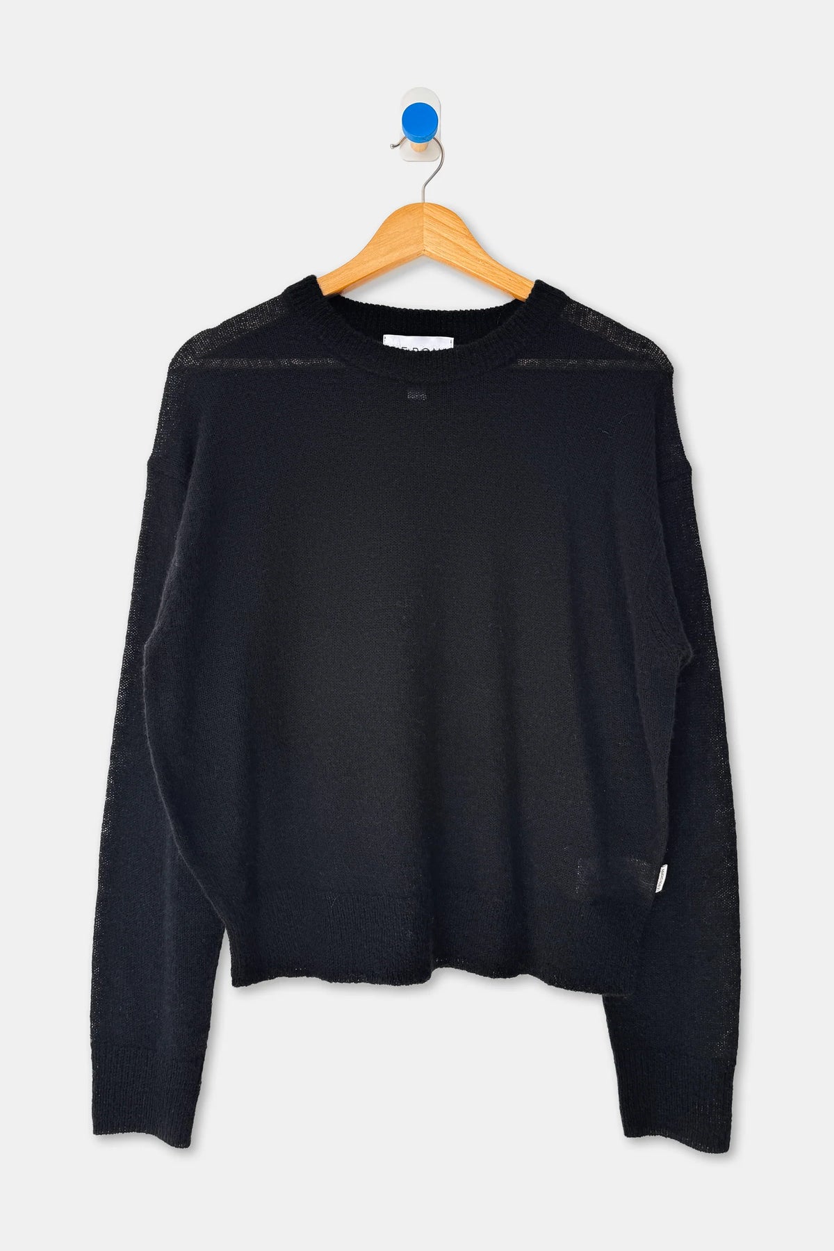 Cecile Crew Neck Mohair Sweater — Black