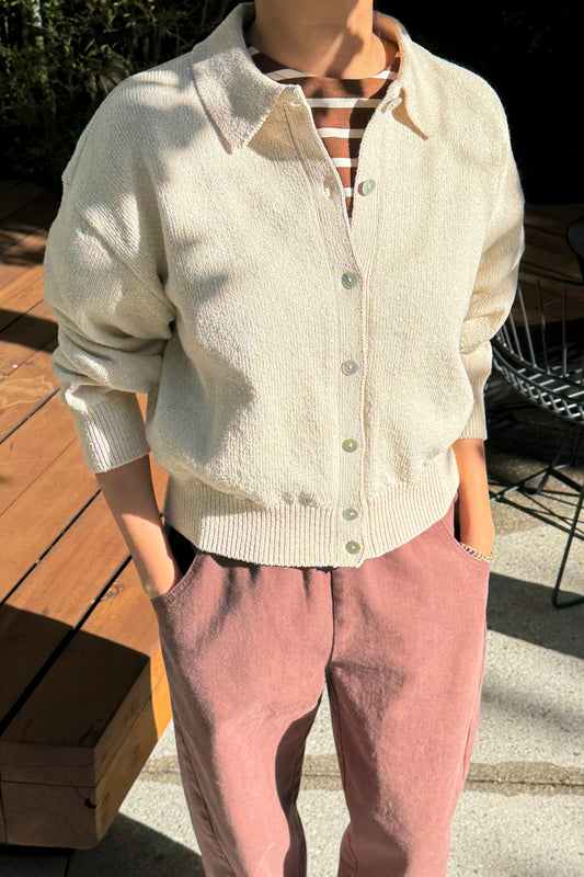Club Cardigan — Naturel