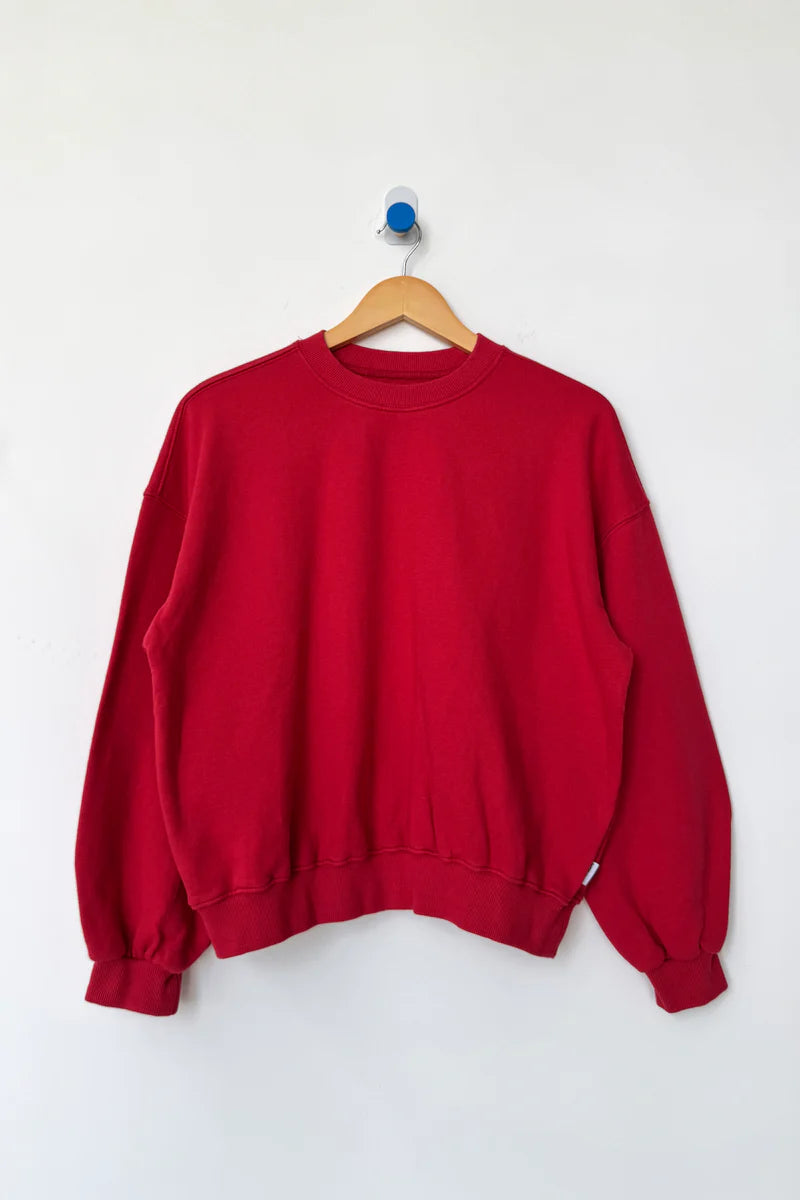 French Terry Core Sweatshirt — Red Tulip