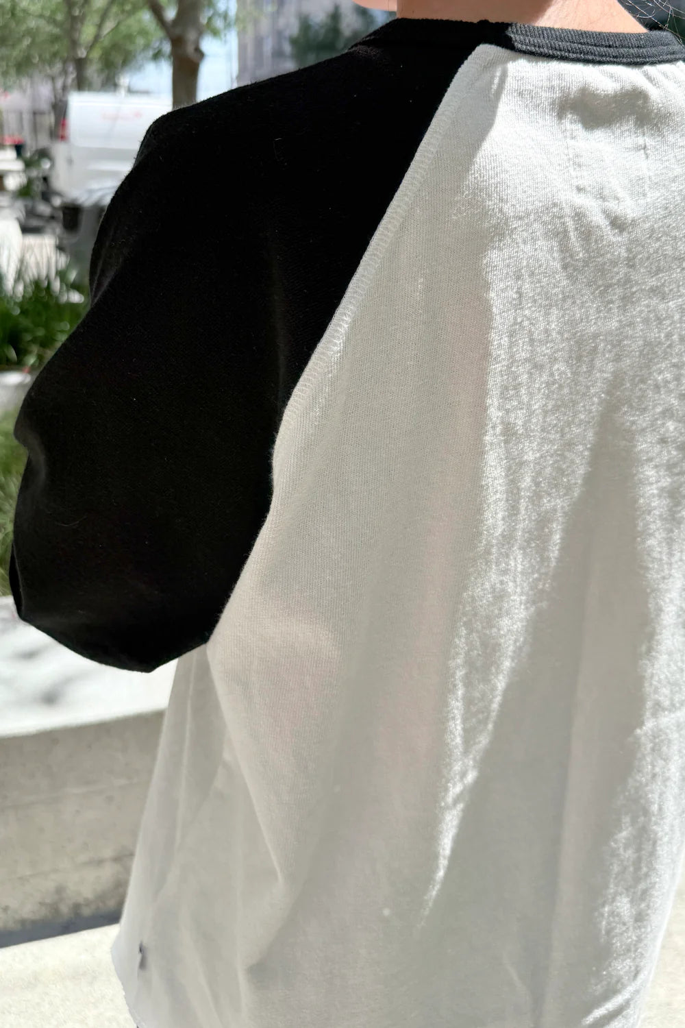 Heavy Cotton Raglan Tee — Black/White