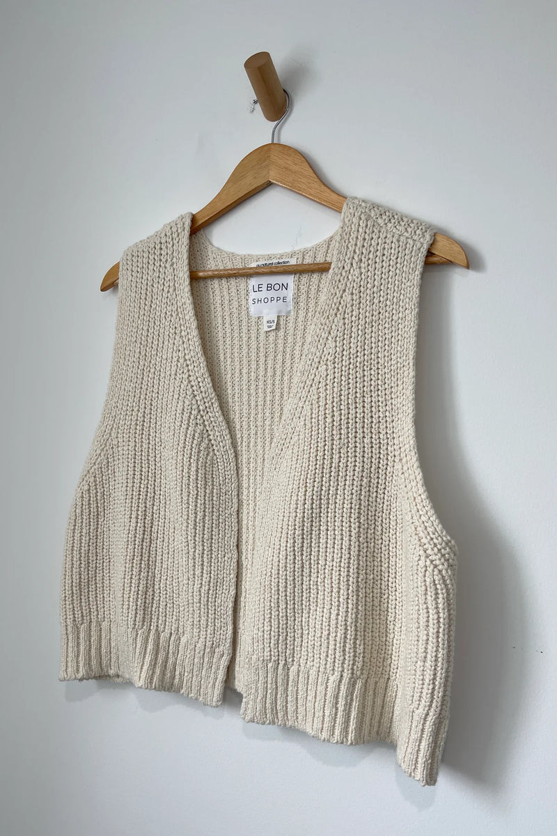 Le Bon Shoppe Granny Cotton Sweater Vest - Natural