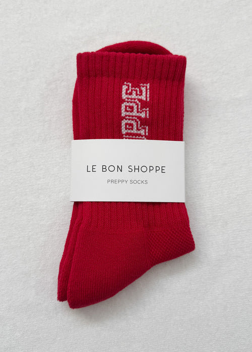 Preppy Socks - Red/Cream
