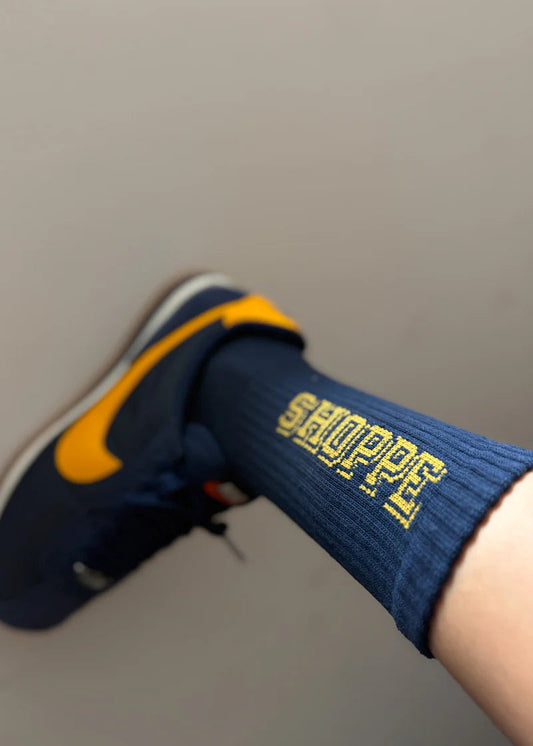 Preppy Socks - Navy/Gold