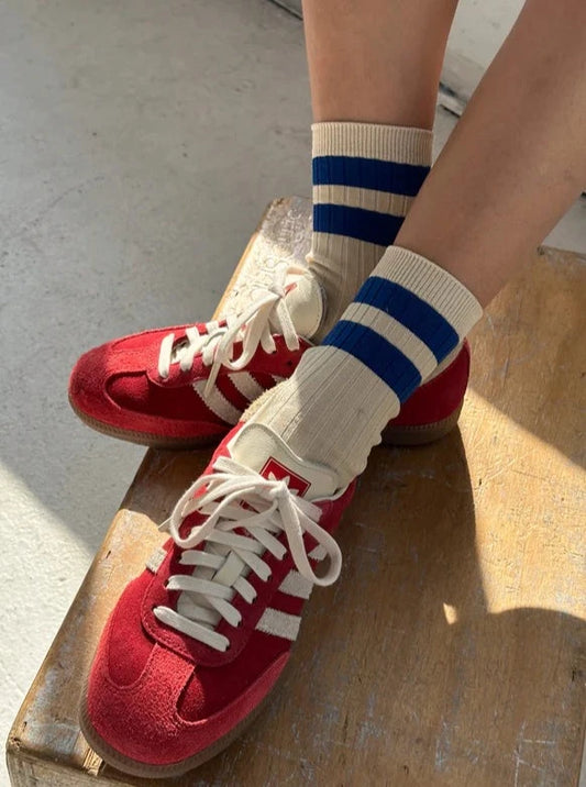 Her Varsity Socks - Azure