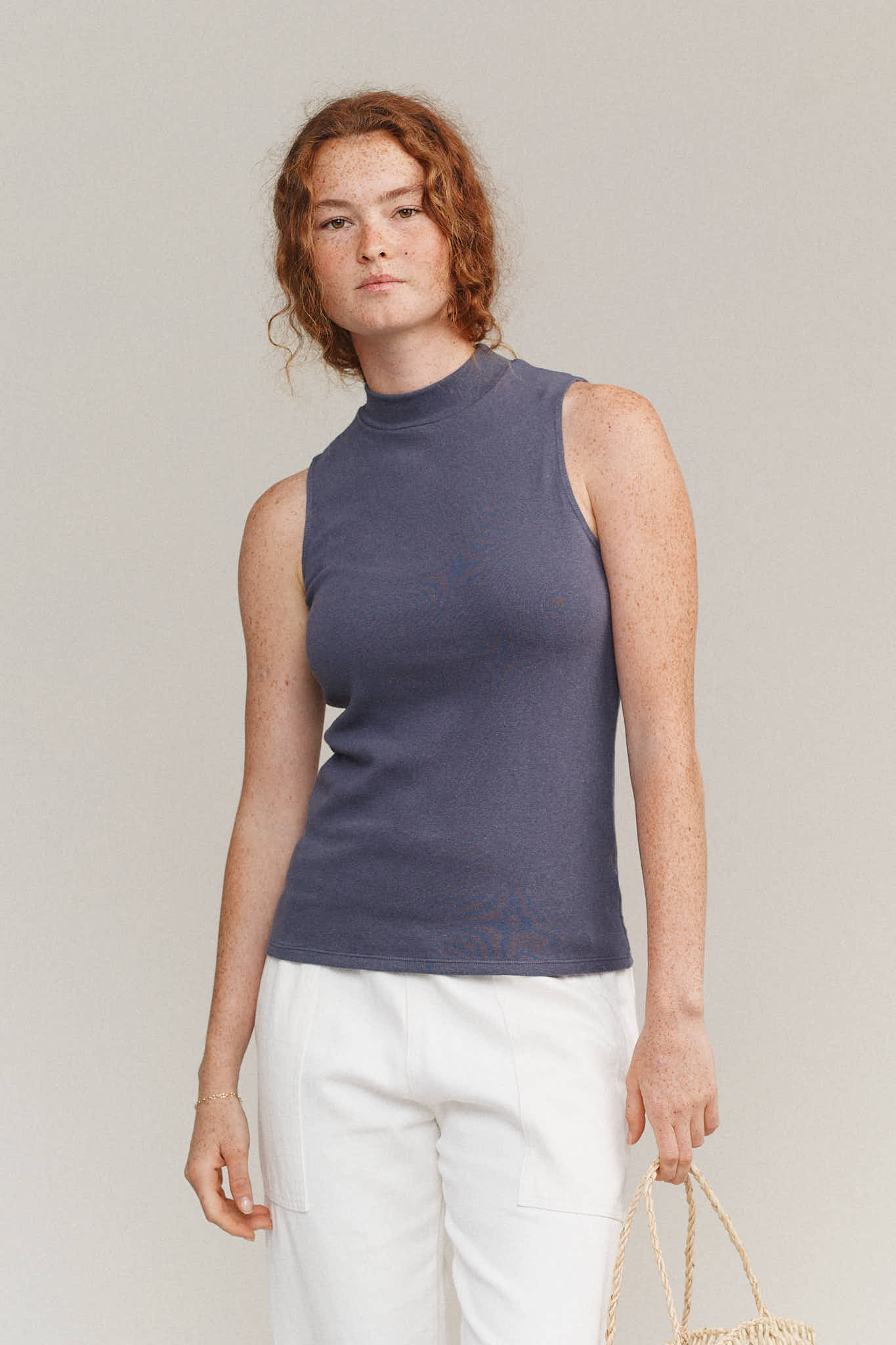 Mariposa Mock Neck Tank - Black