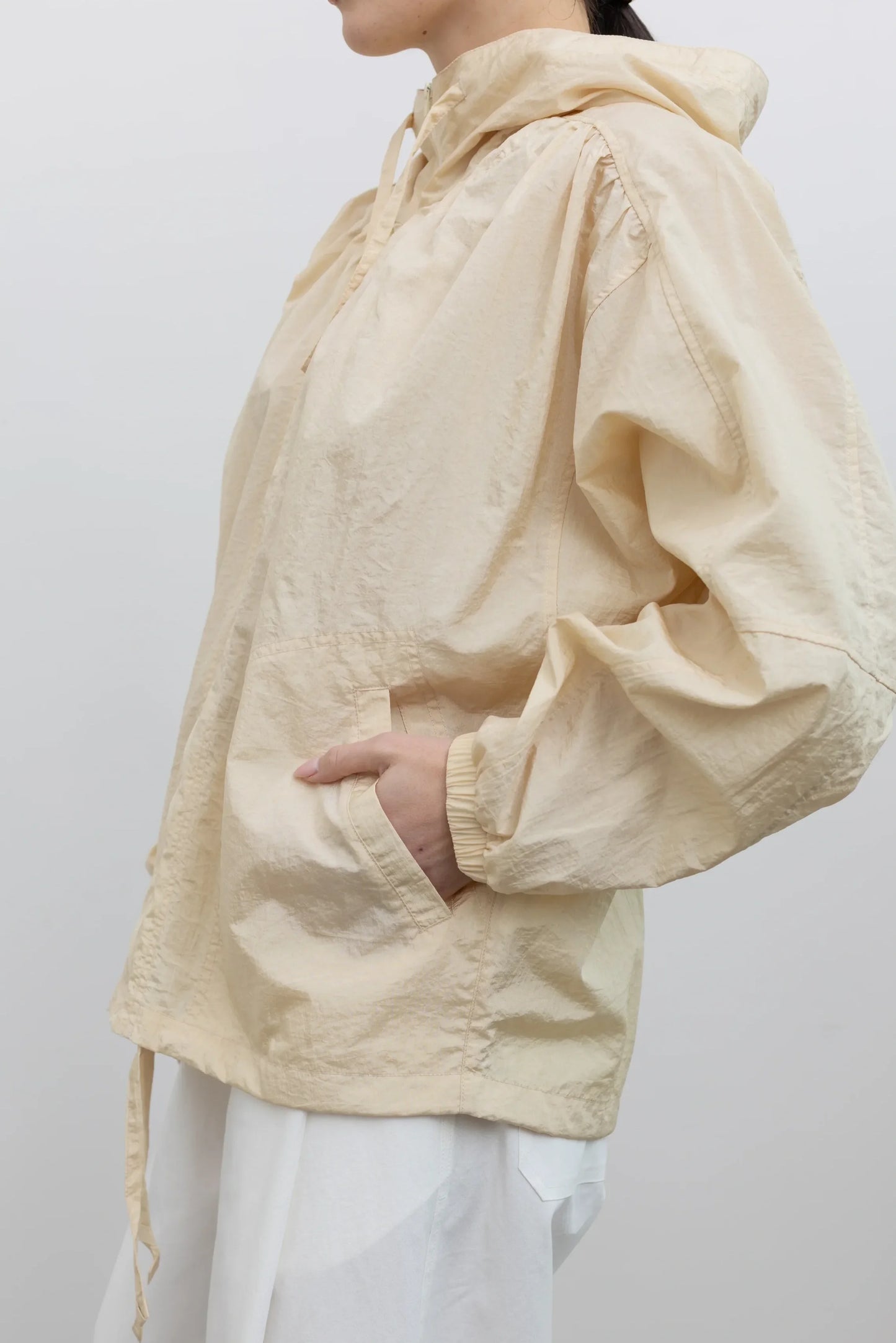 Shirred Anorak — Cream