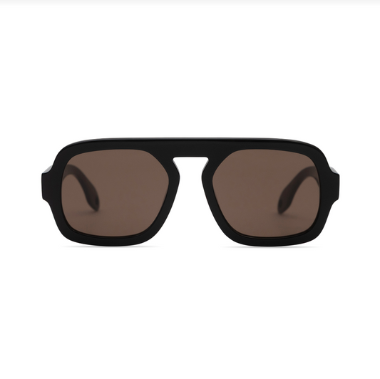 Jane Sunglasses — Gloss Black Dark Brown Lens