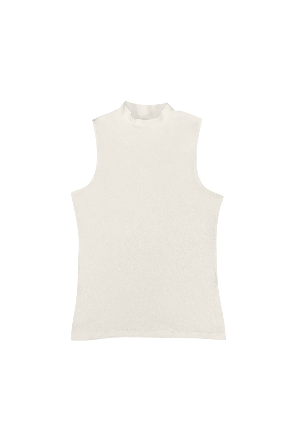 Mariposa Mock Neck Tank - Washed White