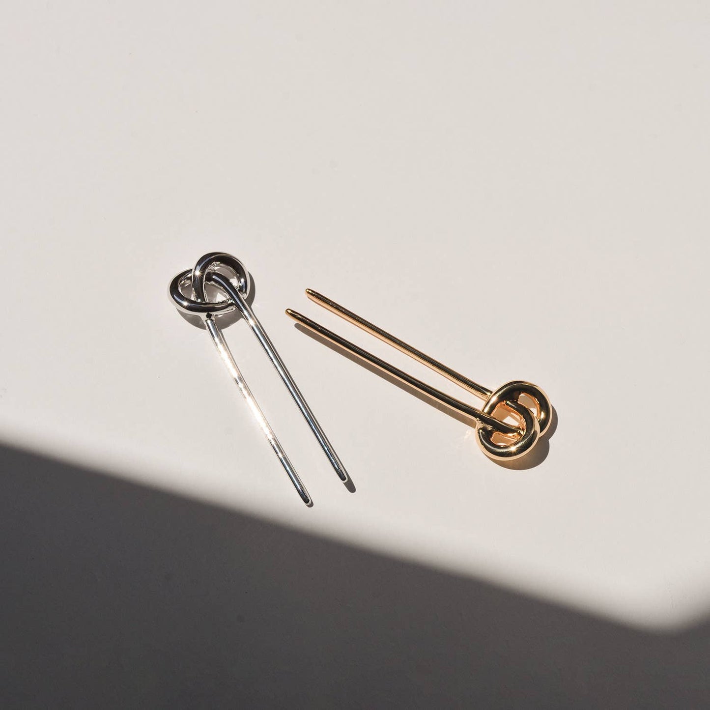 Knot-shaped Hair Stick — Silver