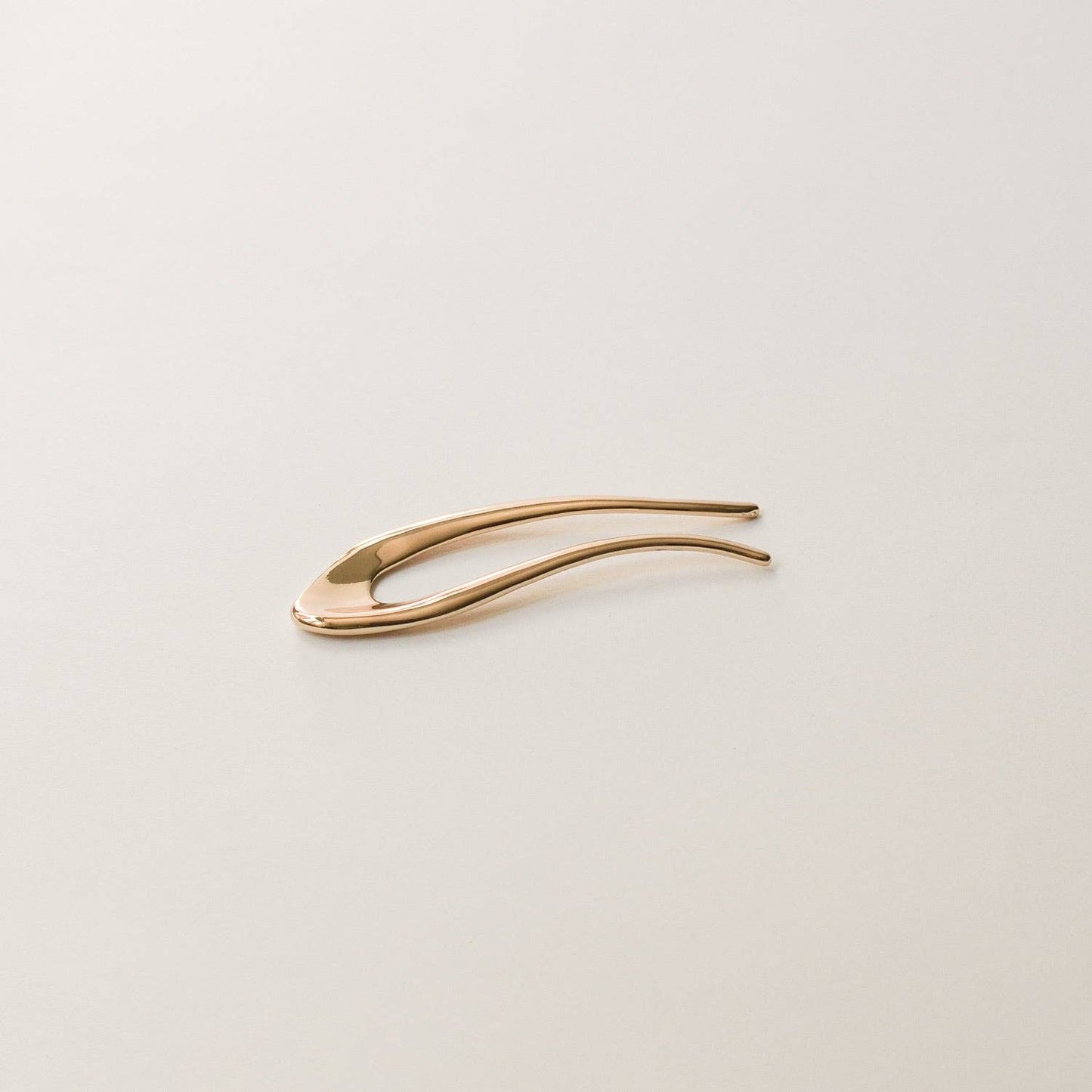 Short U-Shaped Metal Hair Stick — Gold