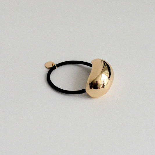 Bold Crescent Metal Cuff Hair Tie — Gold