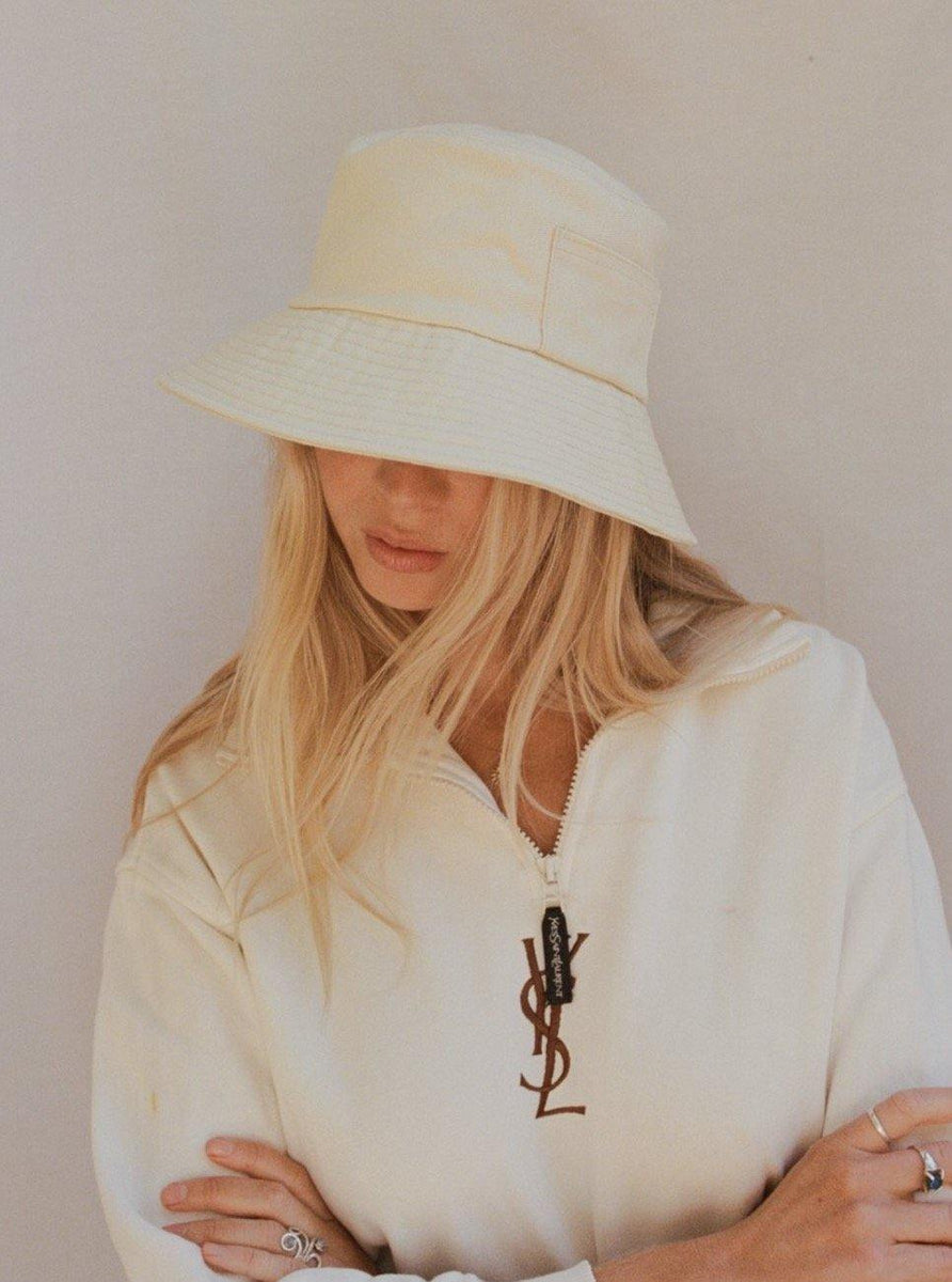 Lack of Color | Wave Bucket | Beige Children's Terrycloth Bucket Hat | 47cm (Os) | Designer Hats | Express Shipping Available