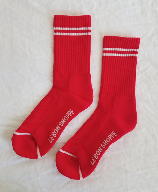 Le Bon Shoppe Boyfriend Sock - Red - Vincent Park - {{shop.address.city}} {{ shop.address.country }}