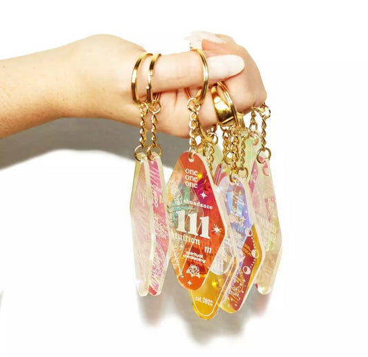 333 Guidance Angel Number Iridescent Keychain - Vincent Park - {{shop.address.city}} {{ shop.address.country }}