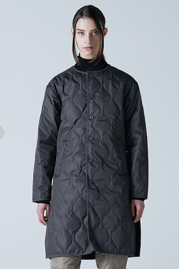 Taion Long Military Crew Neck Quilted Coat - Black - Vincent Park - {{shop.address.city}} {{ shop.address.country }}
