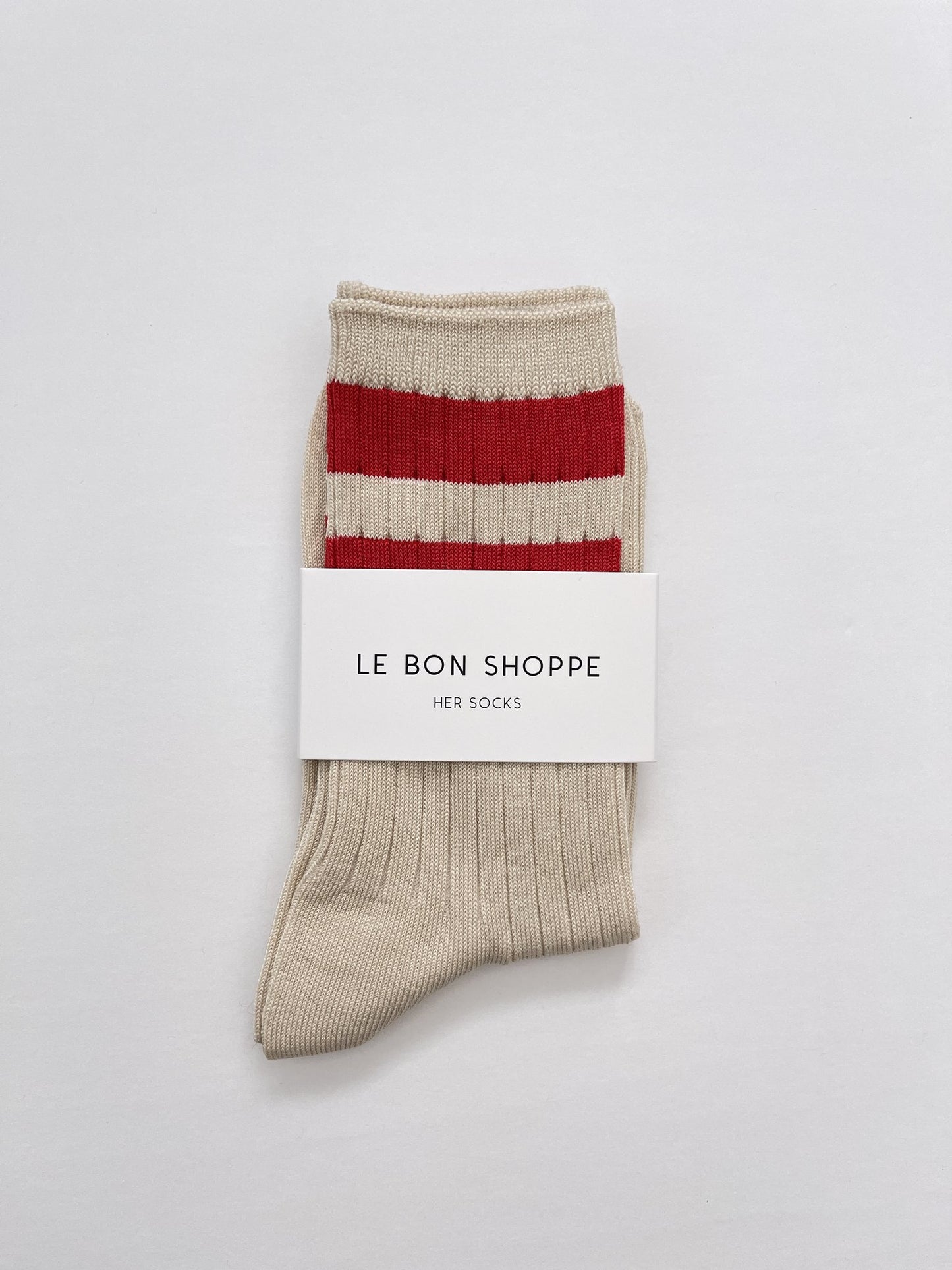 Le Bon Shoppe Her Varsity Socks - Red Stripe - Vincent Park - {{shop.address.city}} {{ shop.address.country }}