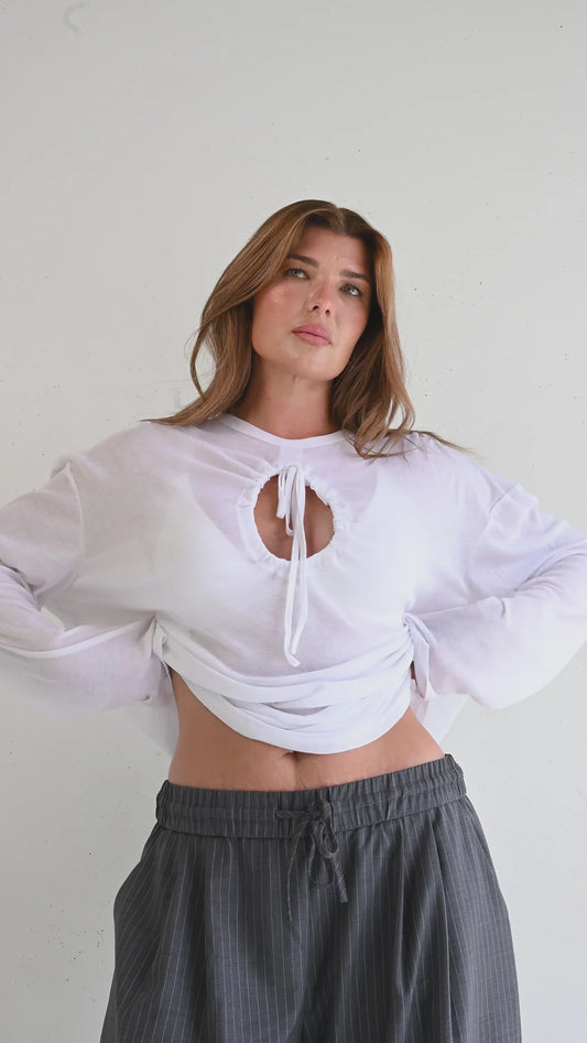 Cut Out L/S — White