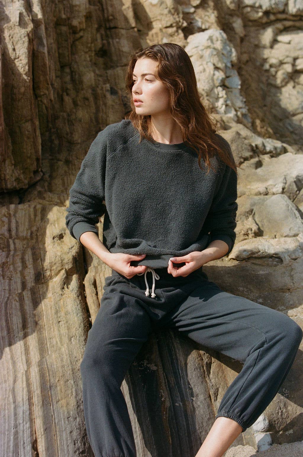 Inside Out Garment Washed Pullover - Washed Black