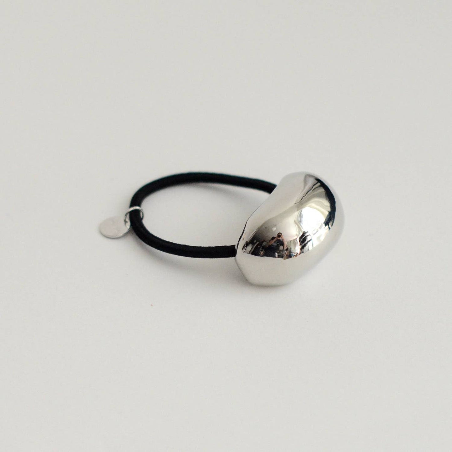 Bold Crescent Metal Cuff Hair Tie — Silver
