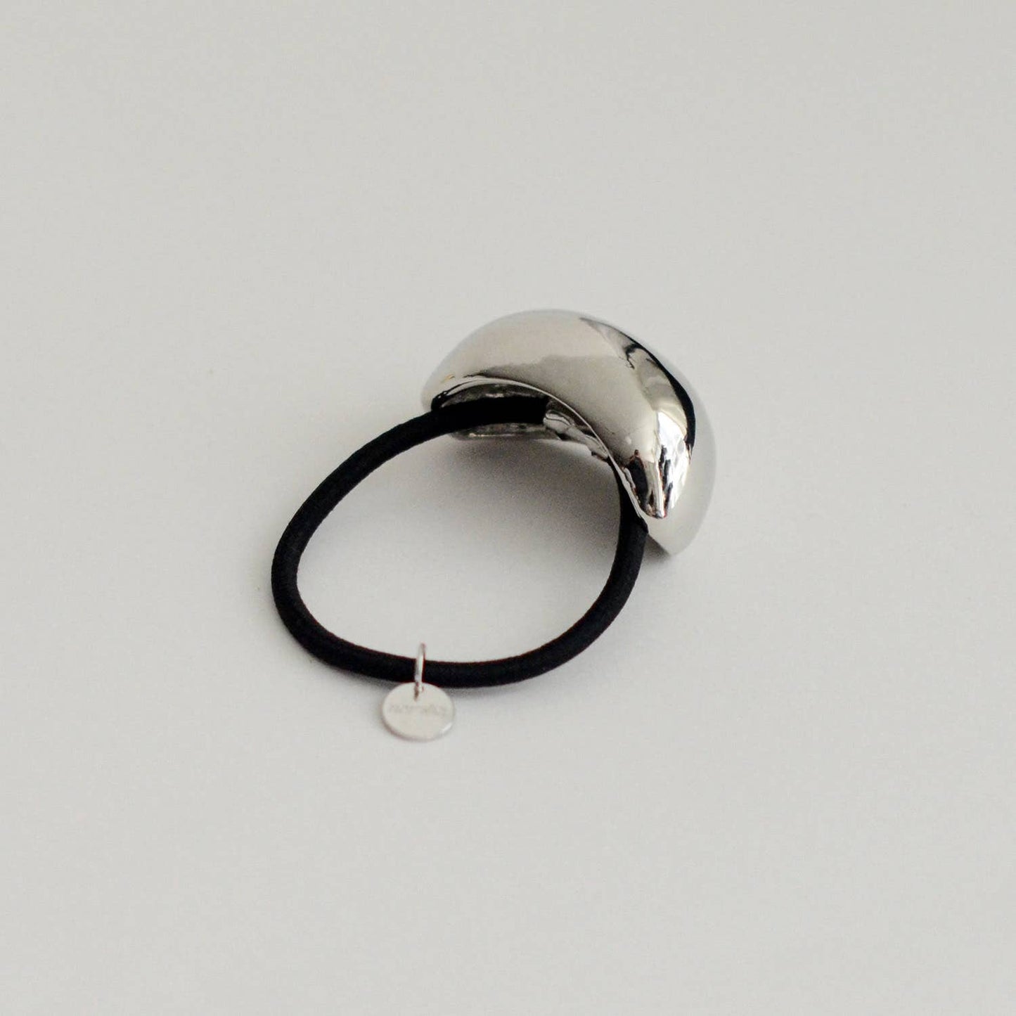 Bold Crescent Metal Cuff Hair Tie — Silver