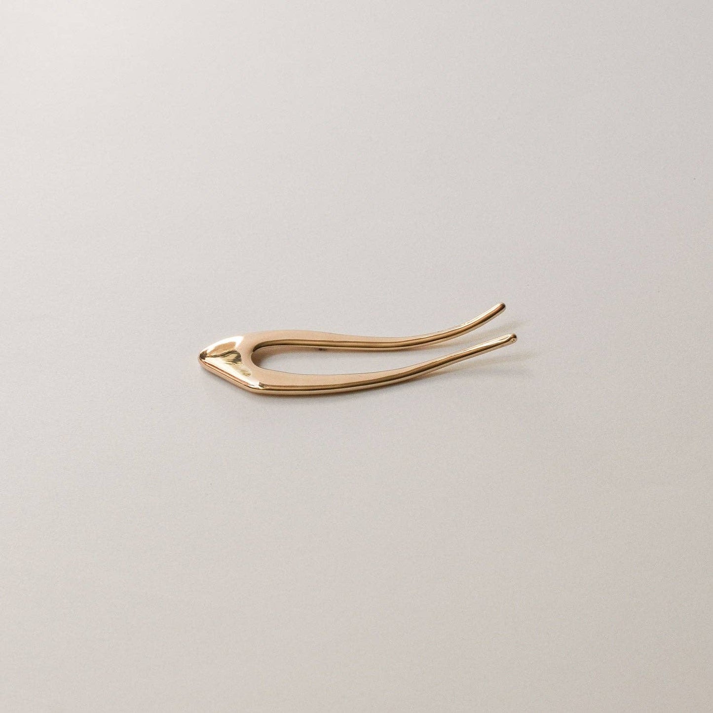 Short U-Shaped Metal Hair Stick — Gold