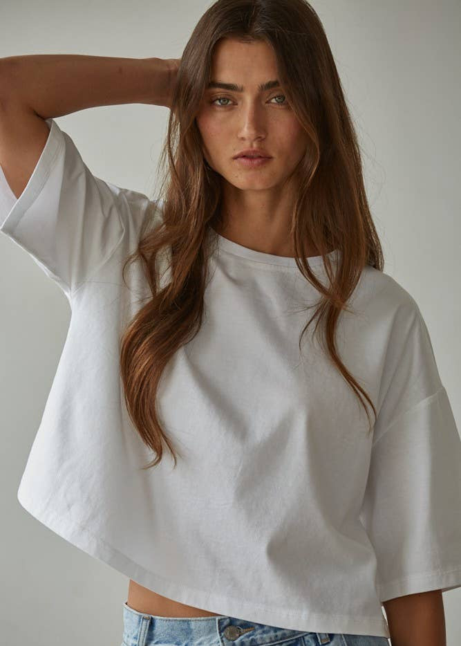 By Together Knit Oversized Drop Shoulder Tee