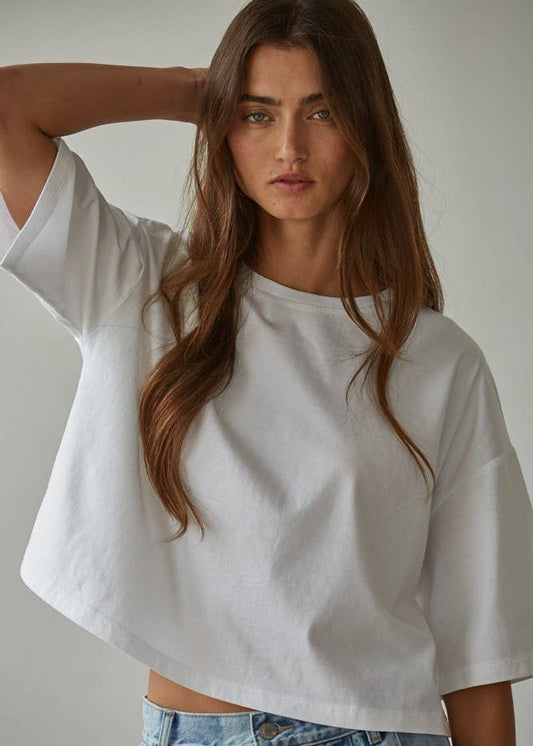 By Together Knit Oversized Drop Shoulder Tee