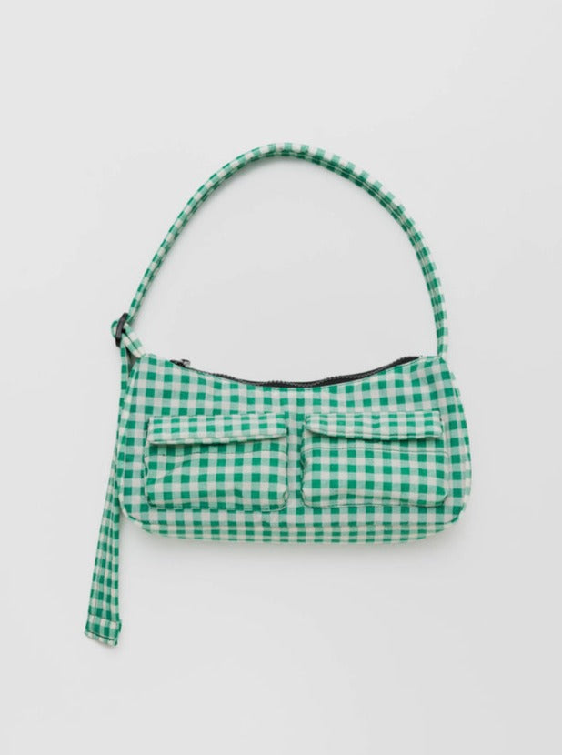 Cargo Shoulder Bag - Green Gingham