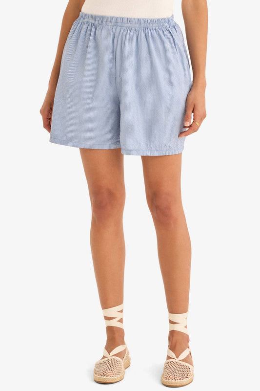 The Poplin Boxer Shorts - Bleu Stripe