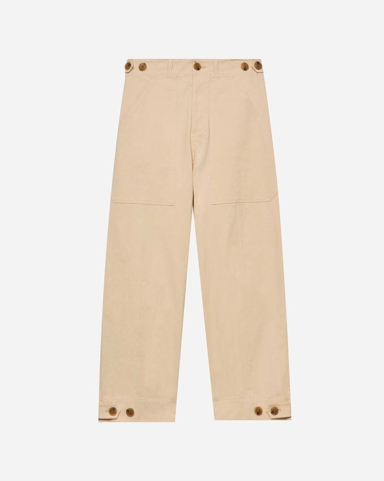 Cropped Workwear Trouser - Light Beige