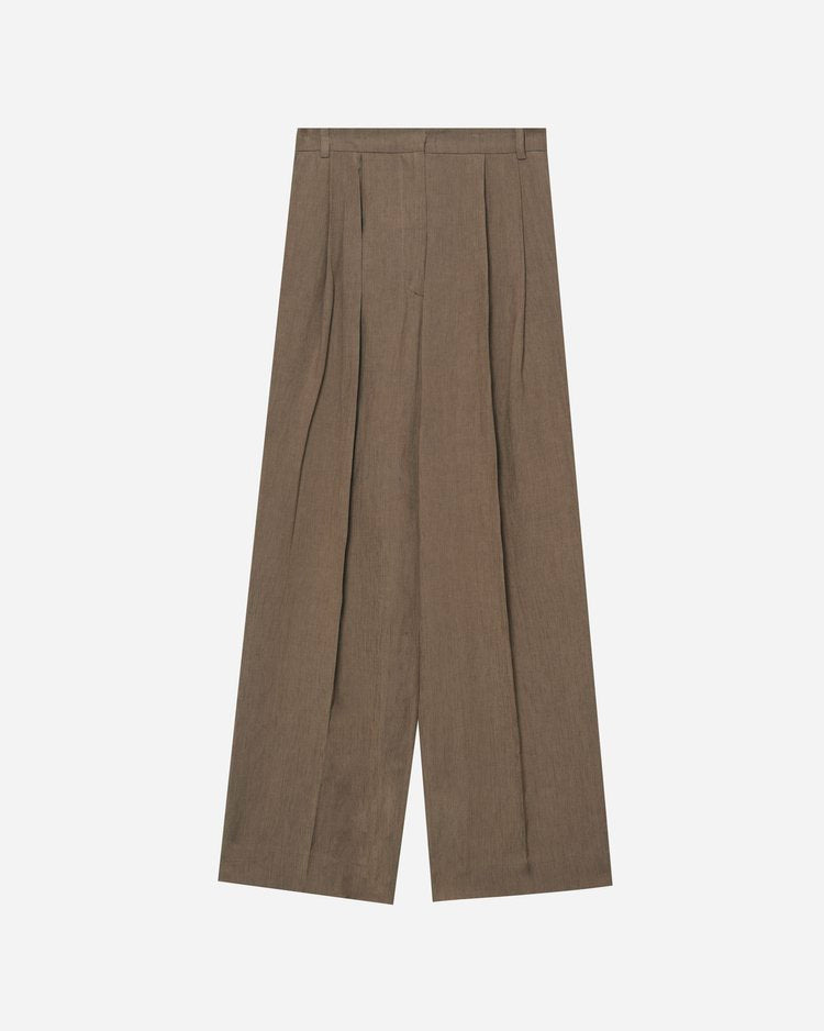 Linen Blend Wide Leg Pants