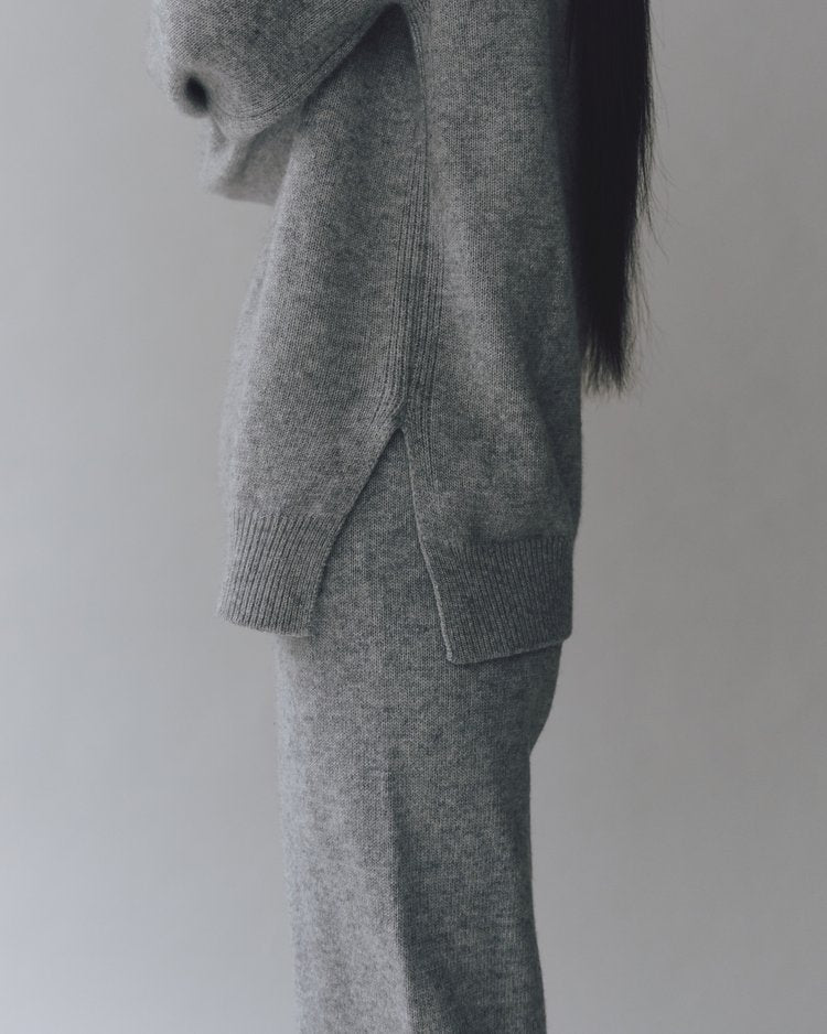 Cashmere blend High Neck Knit - Grey