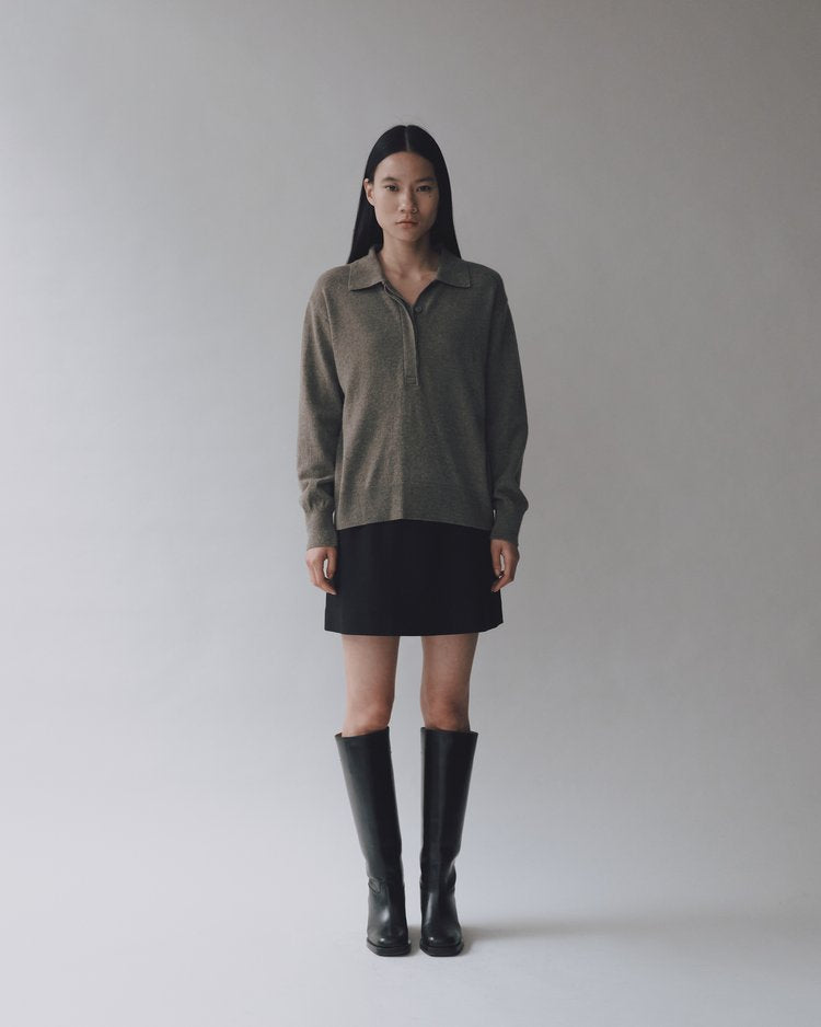 Wool Blend Mini Skirt - Black