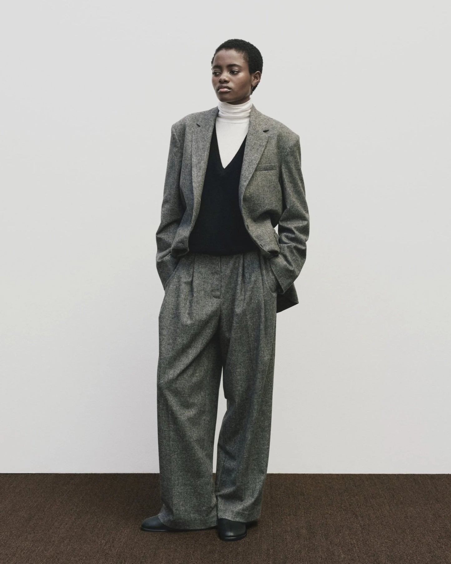 Wool Blend Oversized Jacket — Gray