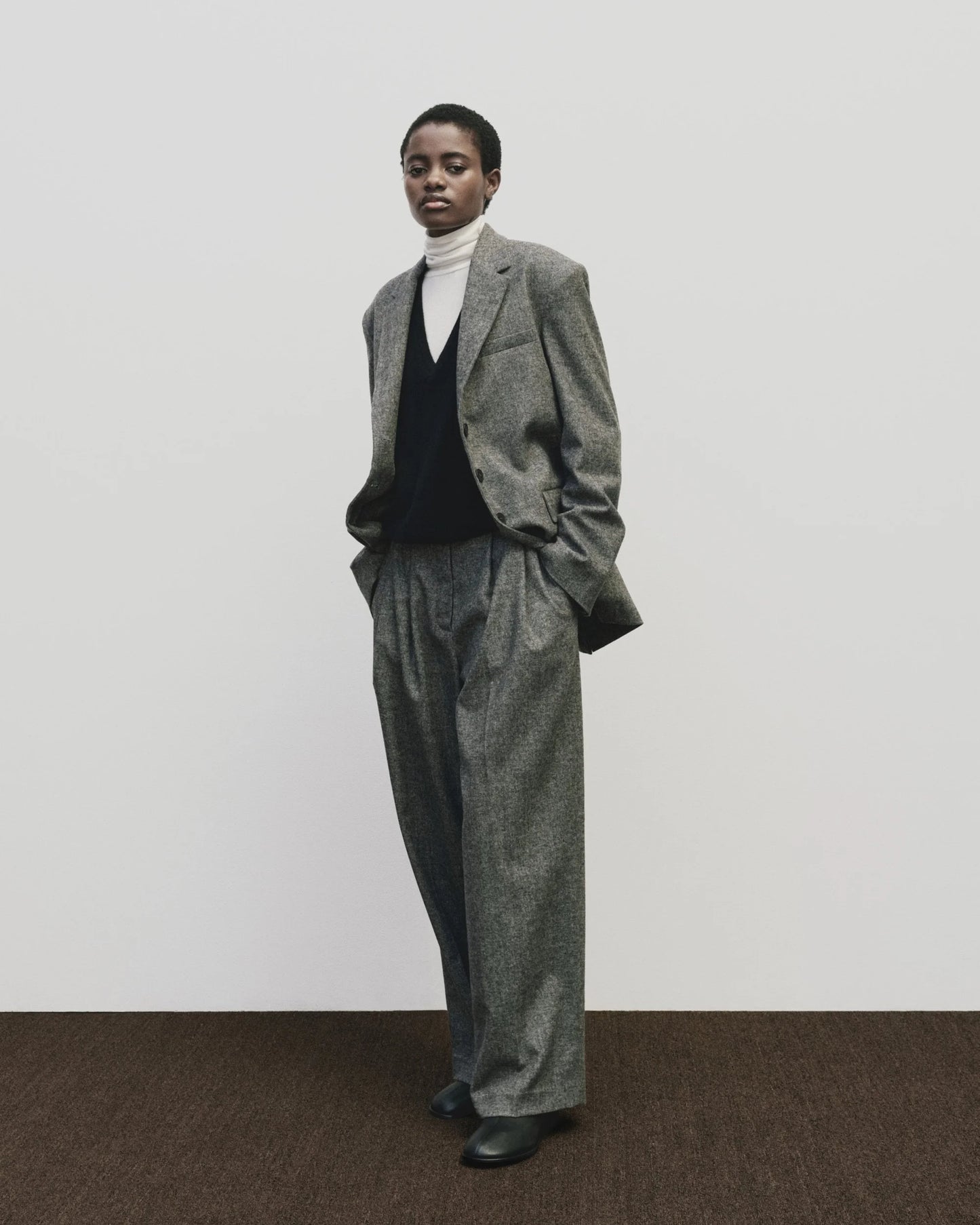 Wool Blend Oversized Jacket — Gray