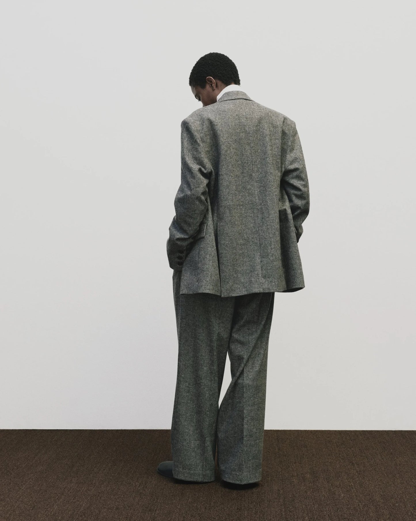 Wool Blend Oversized Jacket — Gray