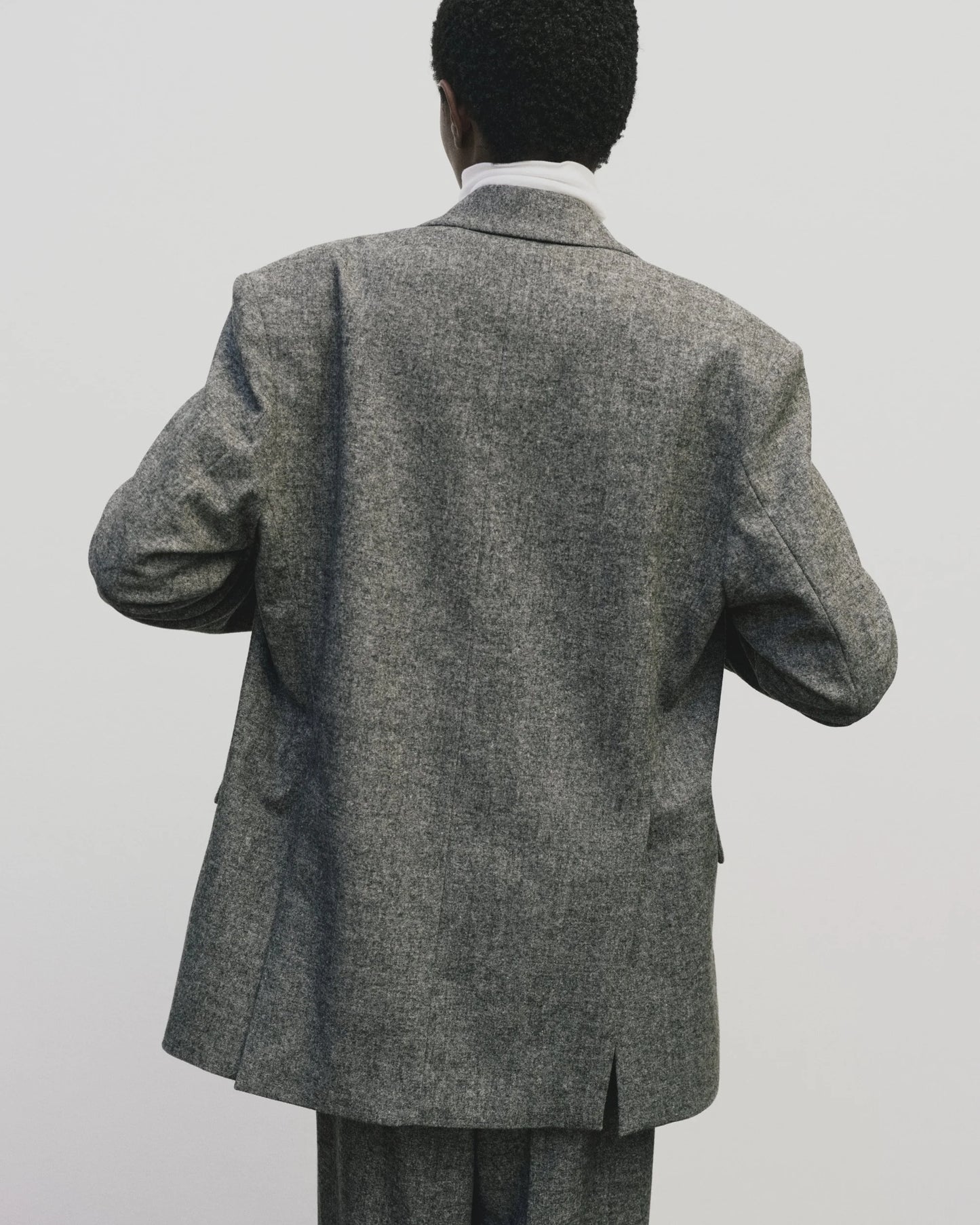 Wool Blend Oversized Jacket — Gray