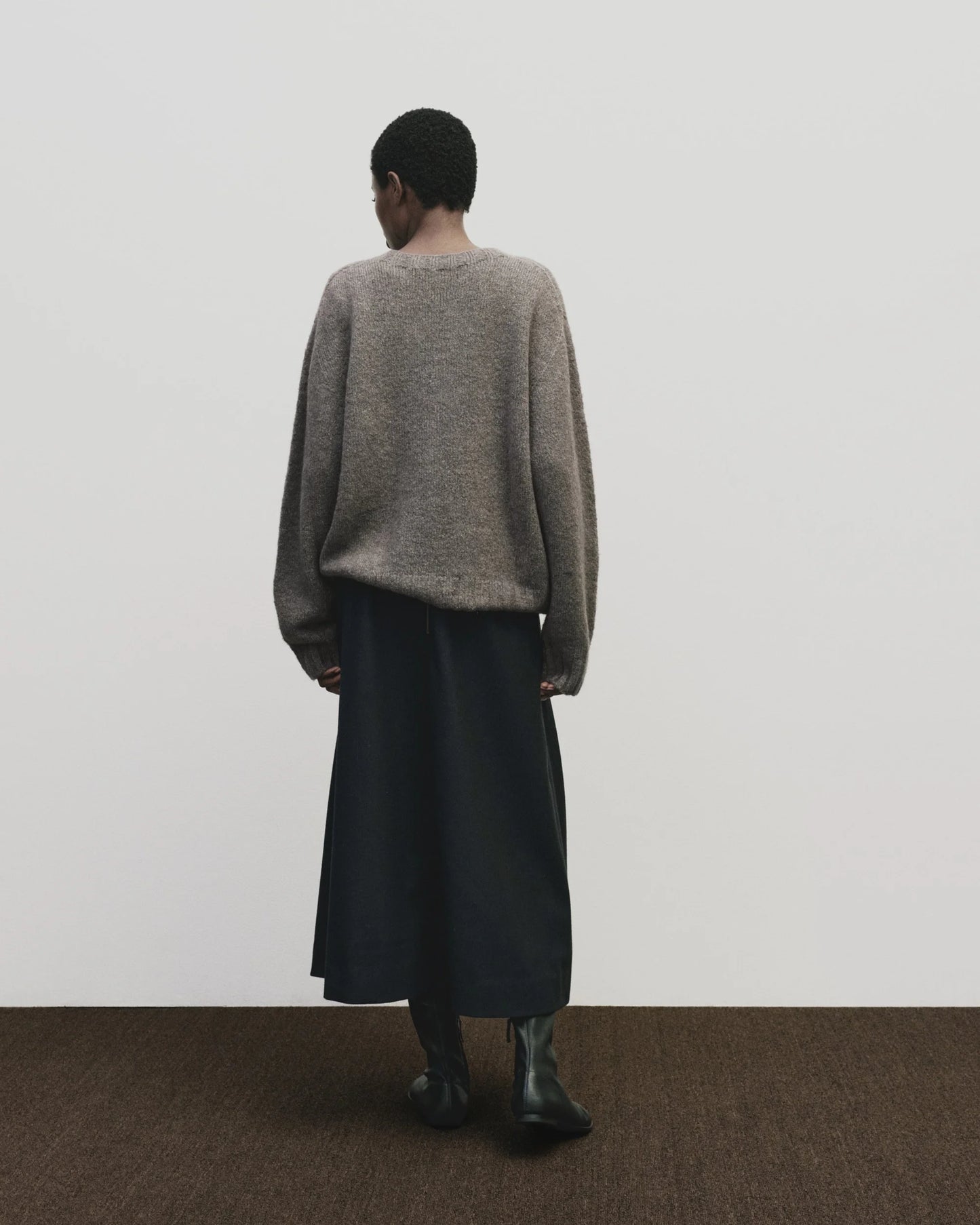 Alpaca Blend Wholegarment Knit — Gray