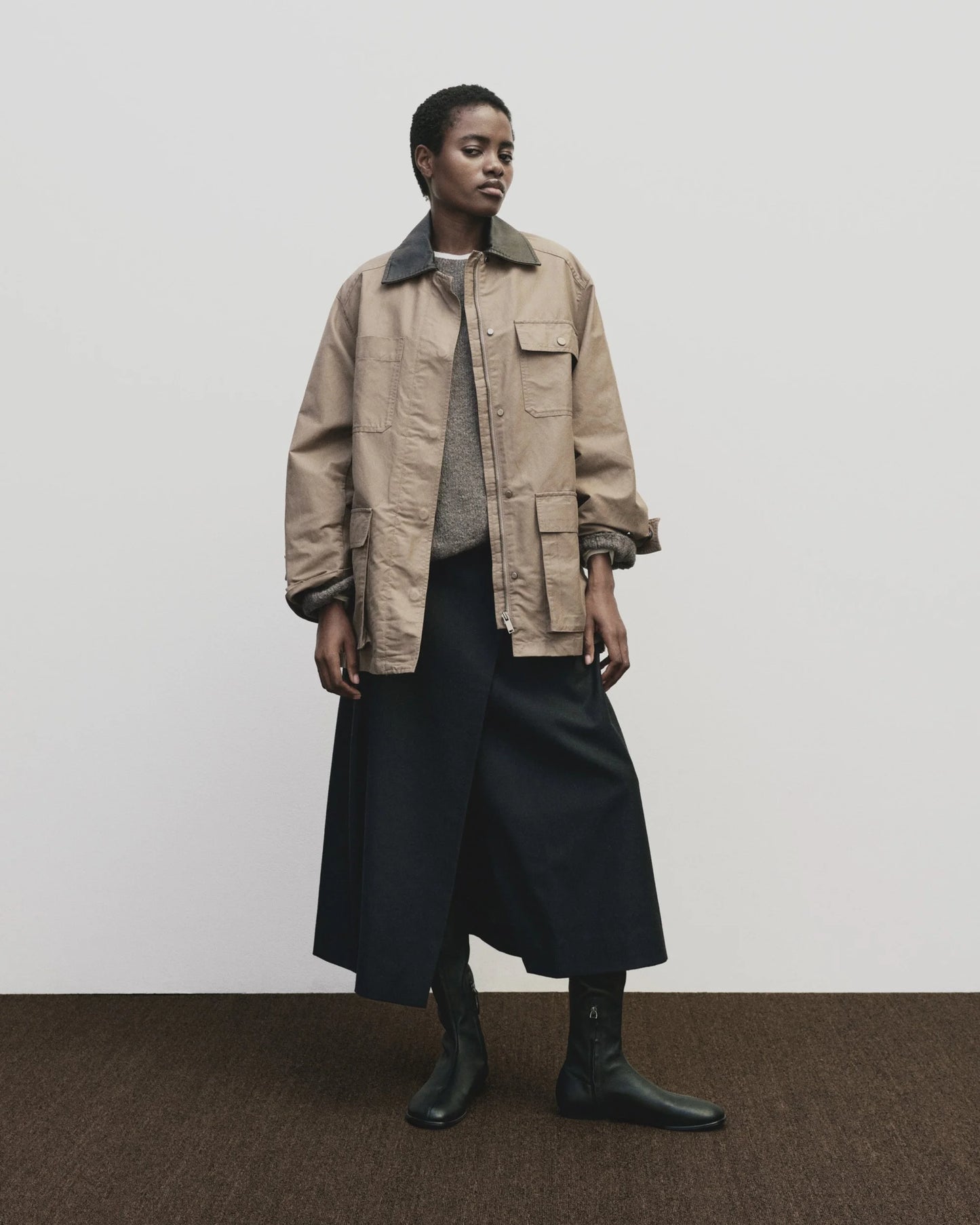 Oversized Jacket — Dark Beige