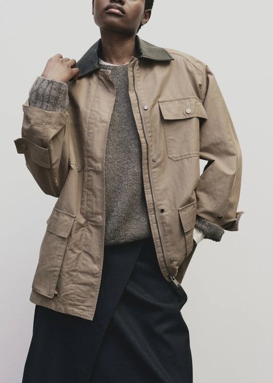 Oversized Jacket — Dark Beige