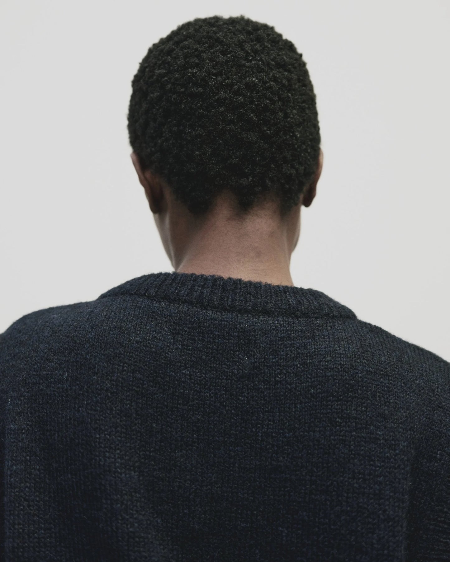 Wool Blend V-Neck Vest — Navy