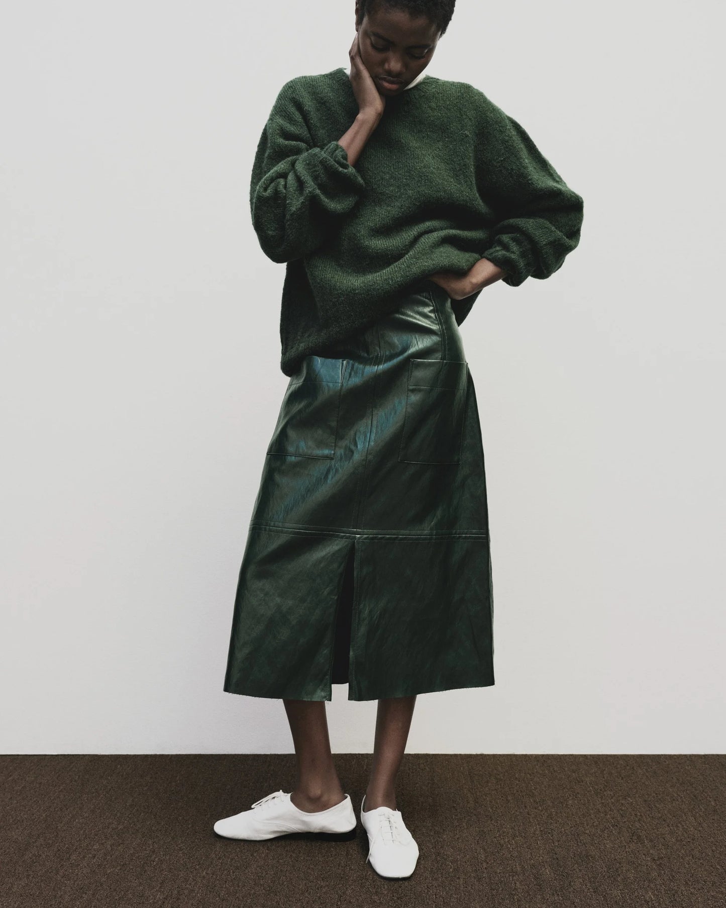 Alpaca Blend Wholegarment Knit — Green