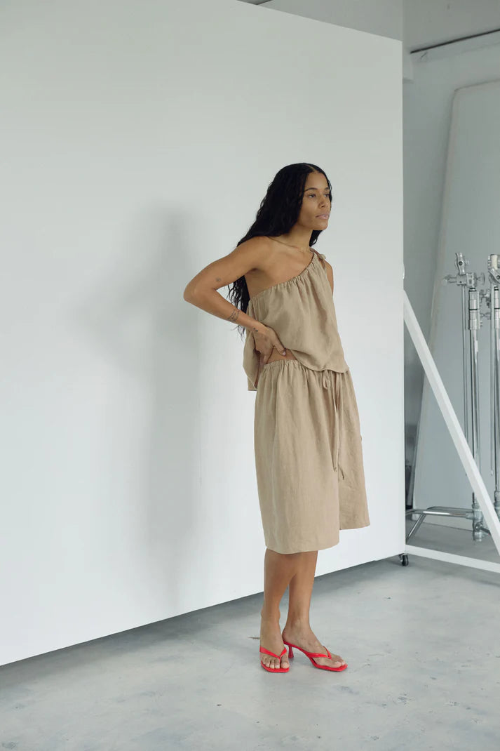 The Culotte — Black Linen
