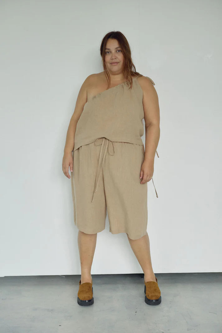 The Culotte — Black Linen